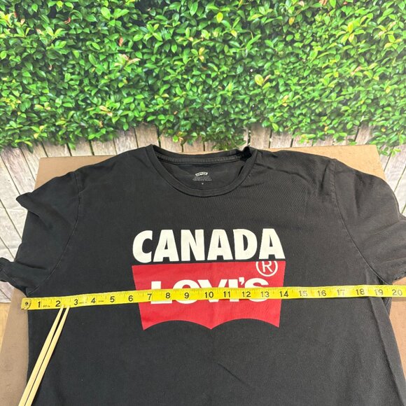Levi's Canada Womens Logo Graphic Black T-shirt Size M (SKU: 39W) - Picture 8 of 9